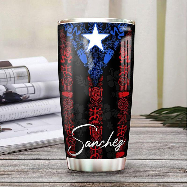 Personalized Puerto Rico Dad To Son Stainless Steel Tumbler 20Oz