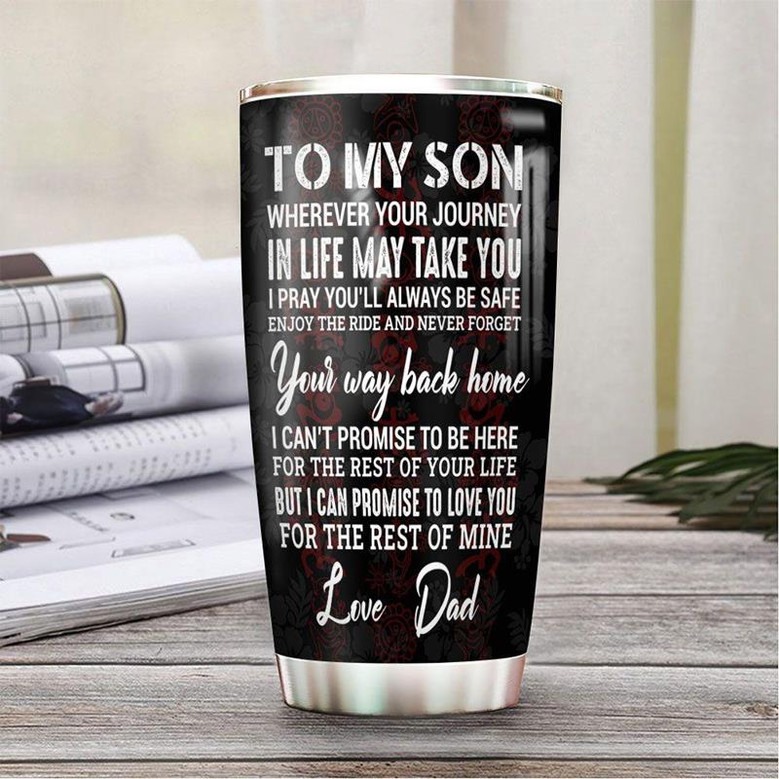Personalized Puerto Rico Dad To Son Stainless Steel Tumbler 20Oz