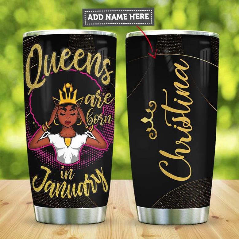 A Queen Was Born January Personalized Stainless Steel Tumbler 20Oz