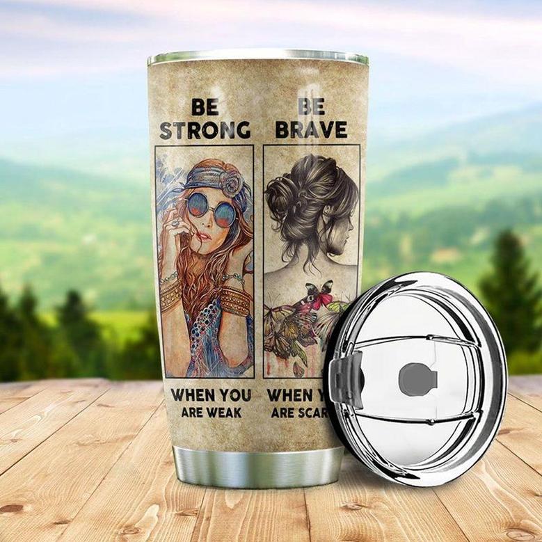 Hippie Girl Be Strong Stainless Steel Tumbler 20Oz