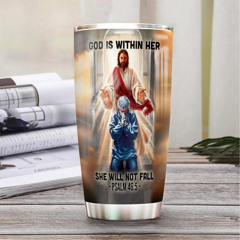 Nurse Bible Number Personalized Stainless Steel Tumbler 20Oz