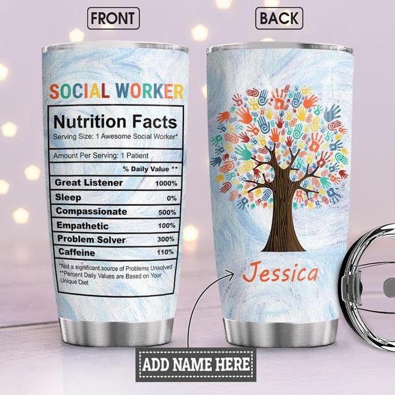 Social Worker Facts Personalized Stainless Steel Tumbler 20Oz