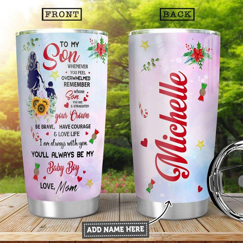 To Son Personalized Stainless Steel Tumbler 20Oz
