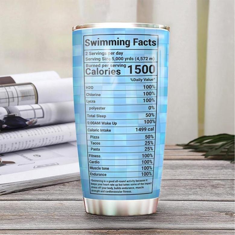 Swimming Facts Personalized Stainless Steel Tumbler 20Oz