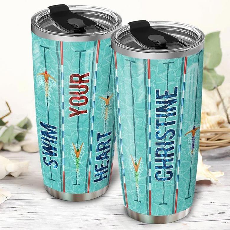 Swimming Personalized Stainless Steel Tumbler 20Oz