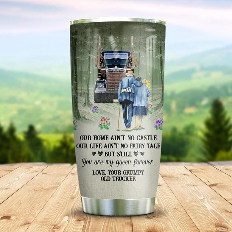 Trucker Couple Fairy Tale Personalized Stainless Steel Tumbler 20Oz