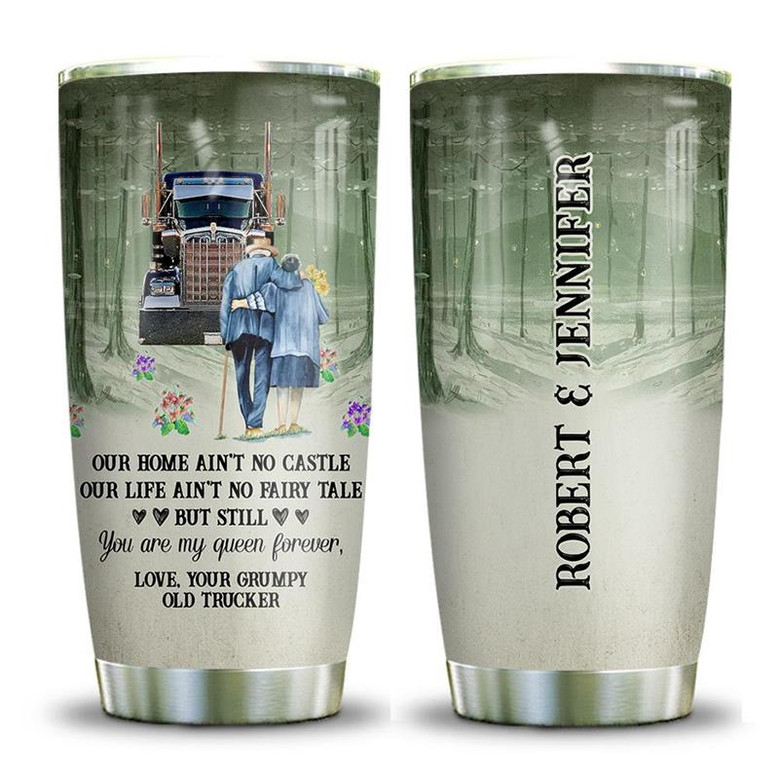 Trucker Couple Fairy Tale Personalized Stainless Steel Tumbler 20Oz