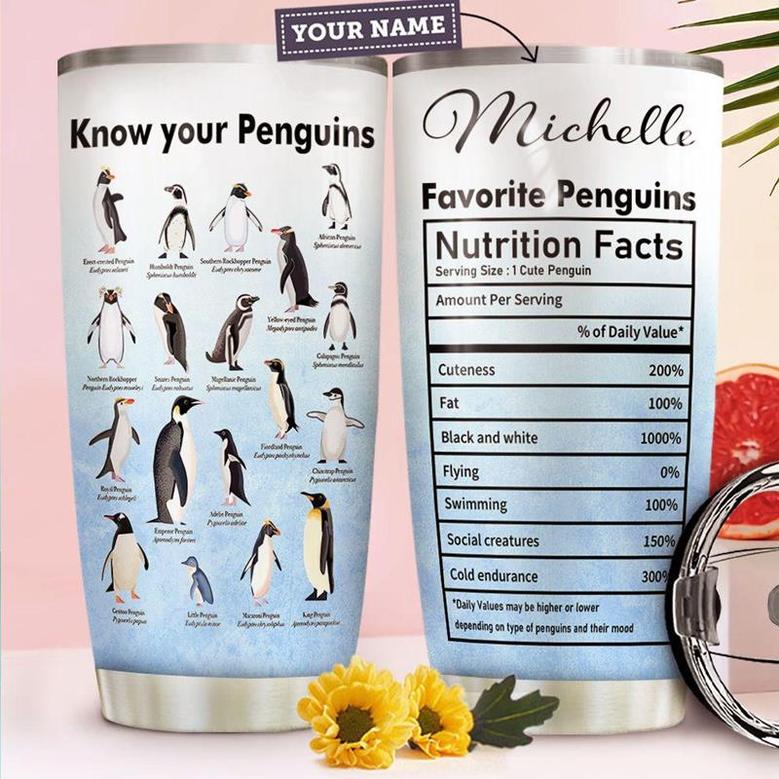Type Of Penguins Personalized Stainless Steel Tumbler 20Oz