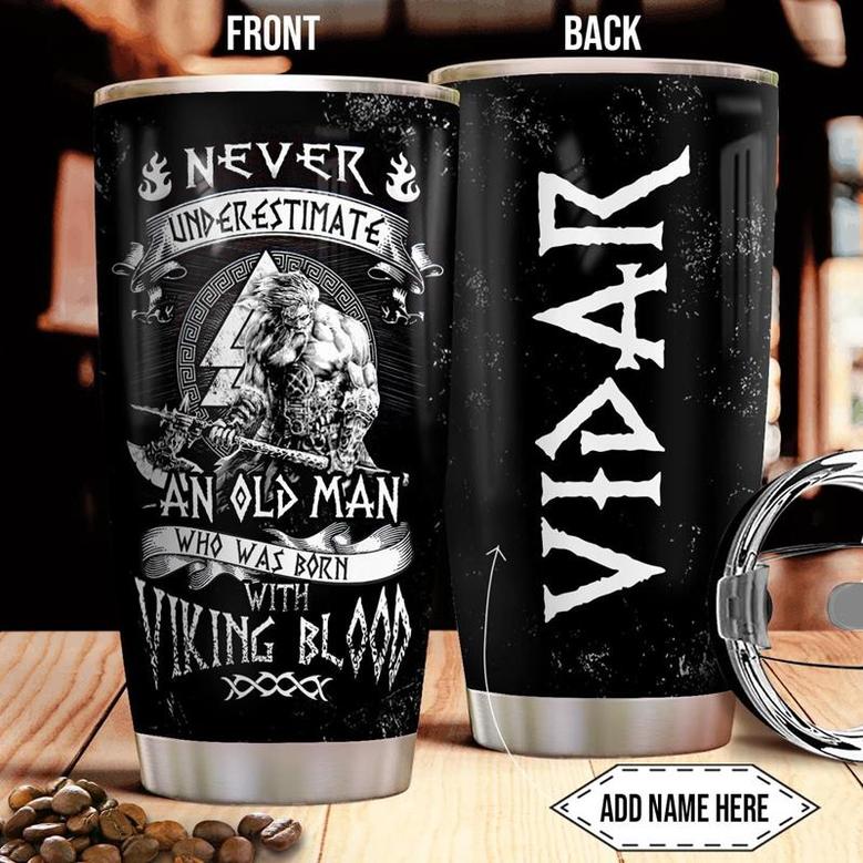 Viking Old Man Personalized Stainless Steel Tumbler 20Oz