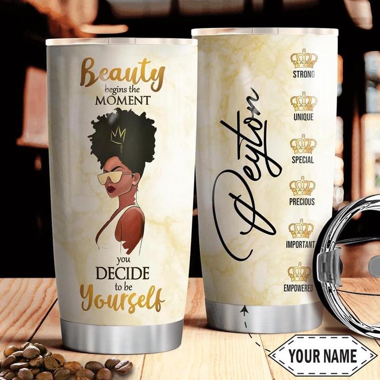 Be Yourself Black Women Personalized Stainless Steel Tumbler 20Oz