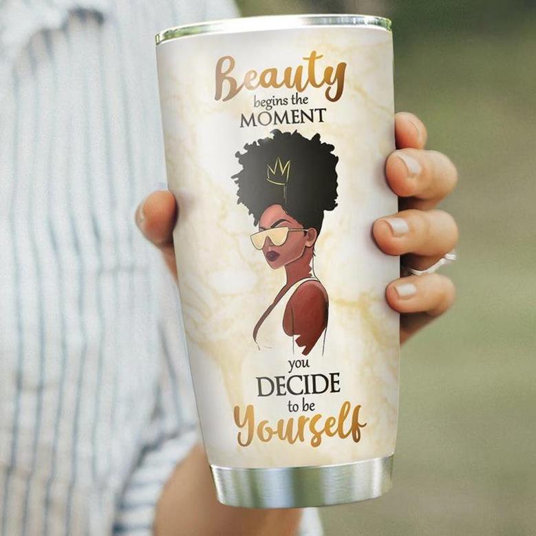 Be Yourself Black Women Personalized Stainless Steel Tumbler 20Oz