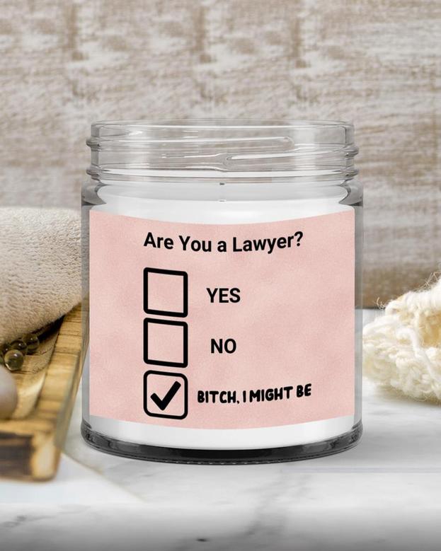 Lawyer Graduation Gift, Law School Graduation Gift for Attorney, Celebration Are You a Lawyer Vanilla Scented Soy Candle Soy Wax Candle Jar 9oz