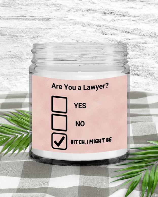 Lawyer Graduation Gift, Law School Graduation Gift for Attorney, Celebration Are You a Lawyer Vanilla Scented Soy Candle Soy Wax Candle Jar 9oz