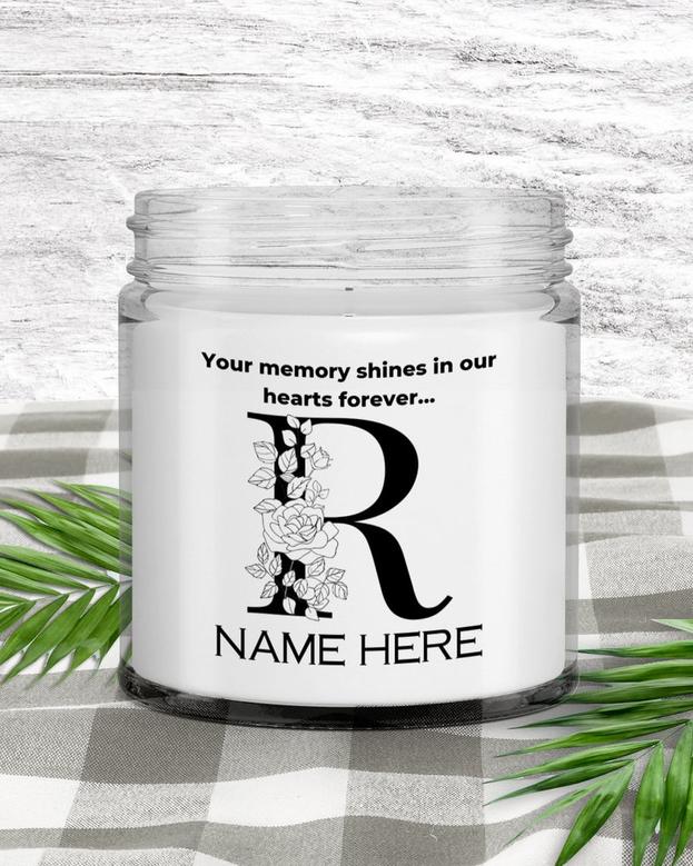 Memory candles for deceased personalized dad, memory candles for deceased mother monogram r memory candle