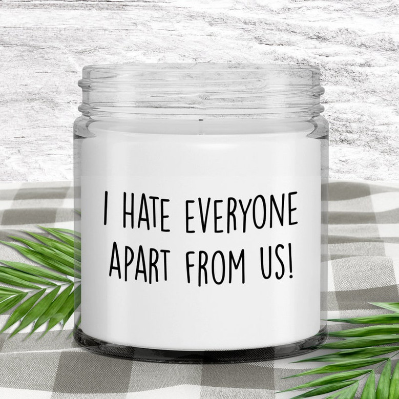 Best Friend Gift, I Hate Everyone Apart From Us, Friendship Candle, Funny Friend Gift, Bestie Gift, Gift For Friend, Birthday Christmas Gift