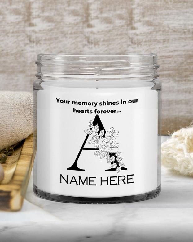 Memory candles for deceased personalized dad, memory candles for deceased mother, monogram a memory candle