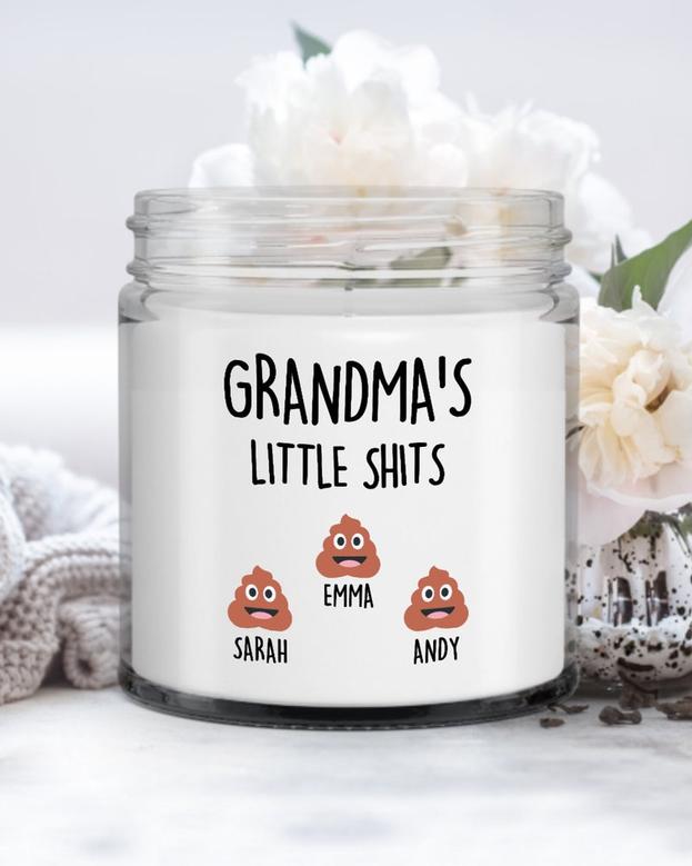 Grandma Gift Personalized, Funny Gran Candle, Grandmas Little Shits, Custom Gramy Candle, Mothers Day Gift, Gran Birthday Gift