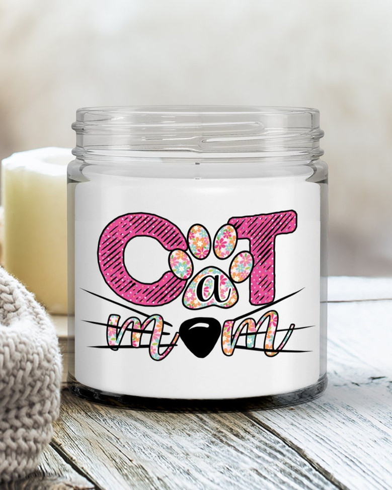 Cat mom candle gift for cat lover cat mom gift