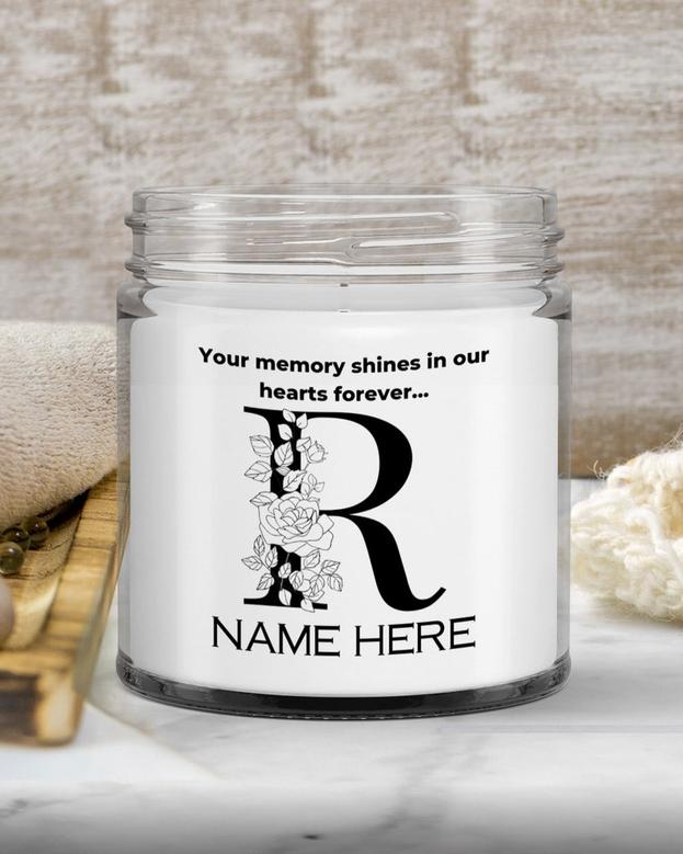 Memory candles for deceased personalized dad, memory candles for deceased mother monogram r memory candle