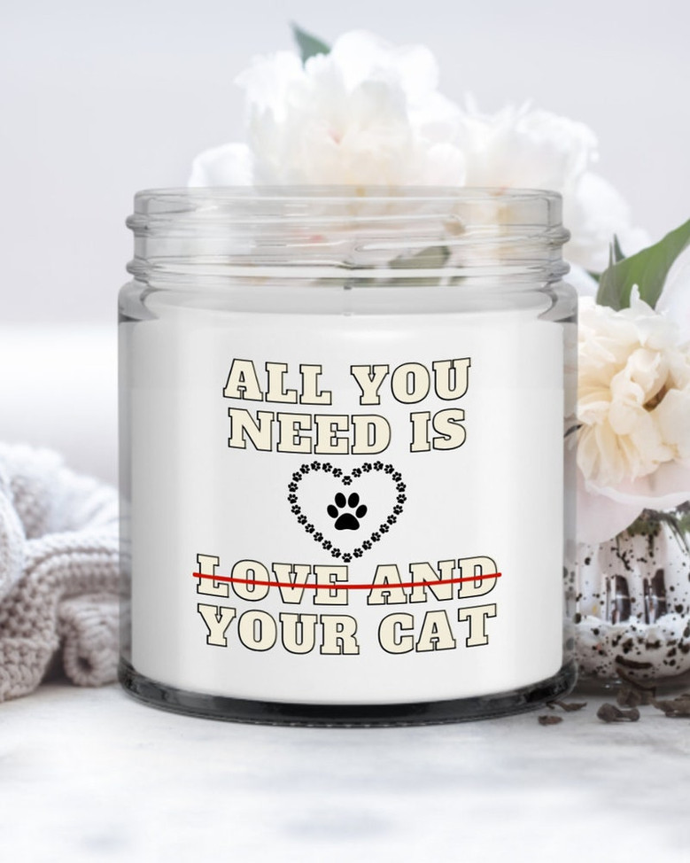 Funny cat candle gift for cat mom funny cat lover gift