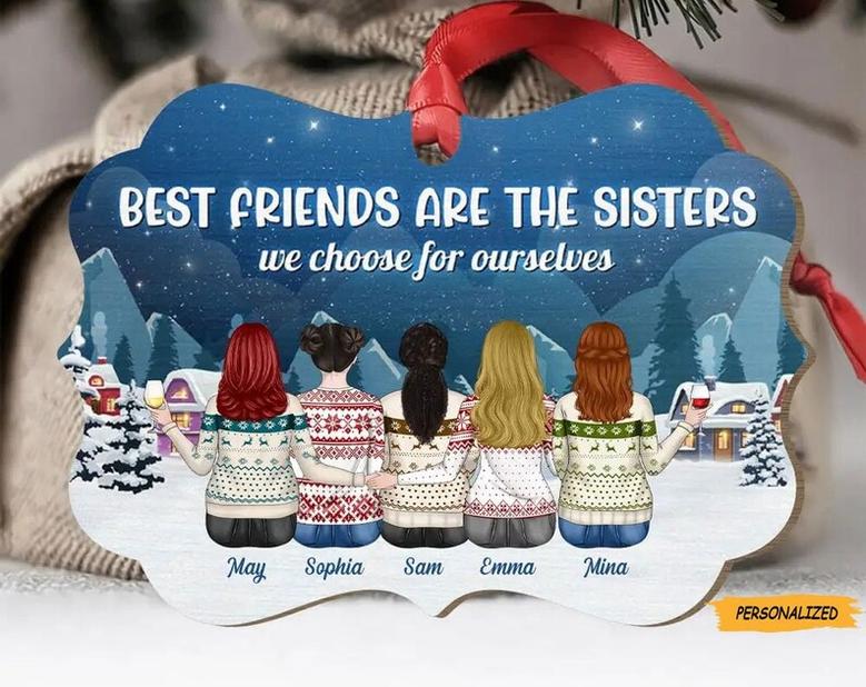 There Are Sisters There Is Family, Personalized Custom Aluminum Christmas Ornament, Gift For Bestie, Best Friend, Sister, Birthday Gift