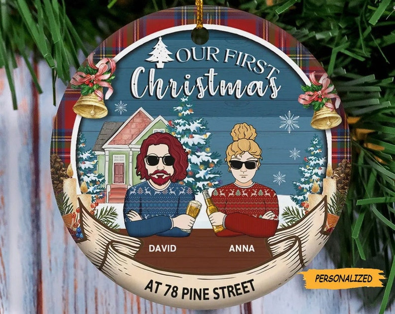 First Christmas At Our New Home, Personalized Custom Couple Ornament, Christmas, Loving, Anniversary Gift For Husband Wife, Couple First Christmas At Our New Home, Personalized Custom Couple Ornament, Christmas, Loving, Anniversary Gift For Husband Wife, Couple