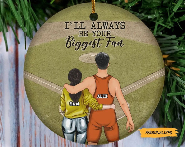 I’ll Always Be Your Biggest Fan, Personalized Custom Wrestling Christmas Ornament, Birthday Gift For Sons,, Boyfriends, Wrestling Lovers