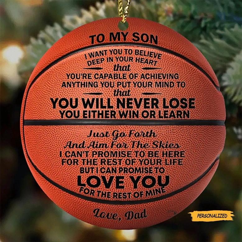 Personalized Basketball Circle Ornament, Gift For Son/Daughter/Grandchild, Love You For The Rest Of My Life, Christmas Ornament