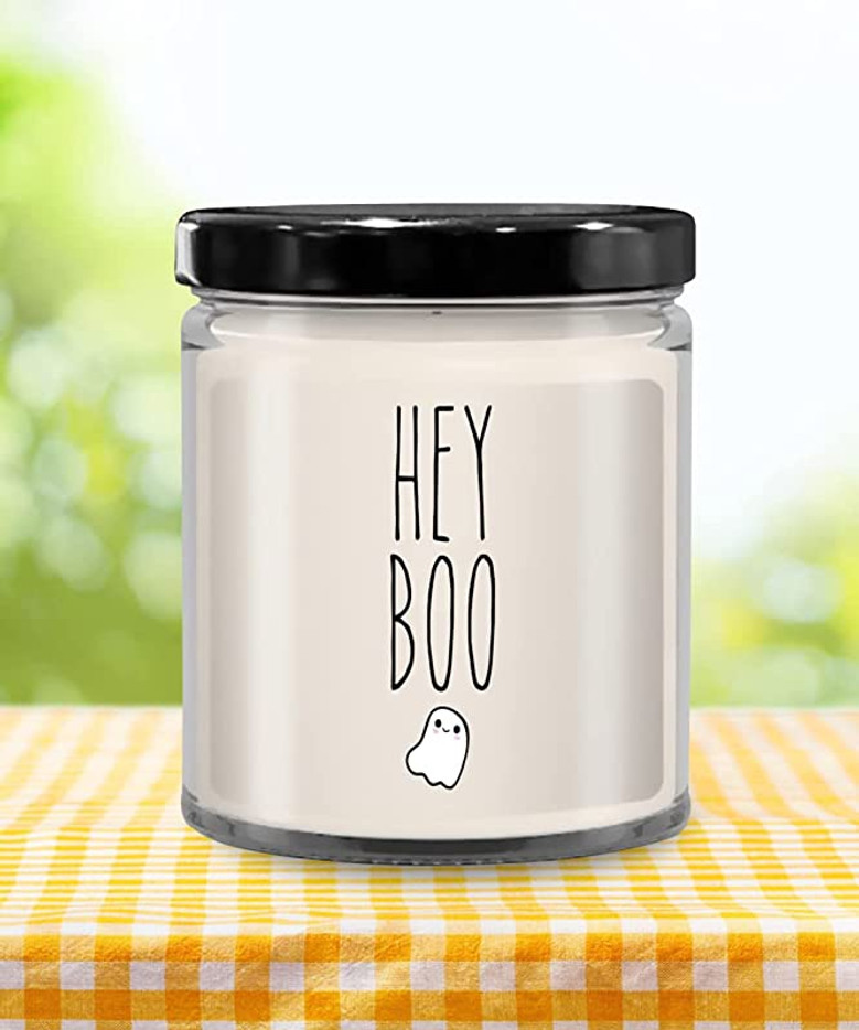 Hey Boo Candle 9 oz Vanilla Scented Soy Wax Blend Candles Funny Gift