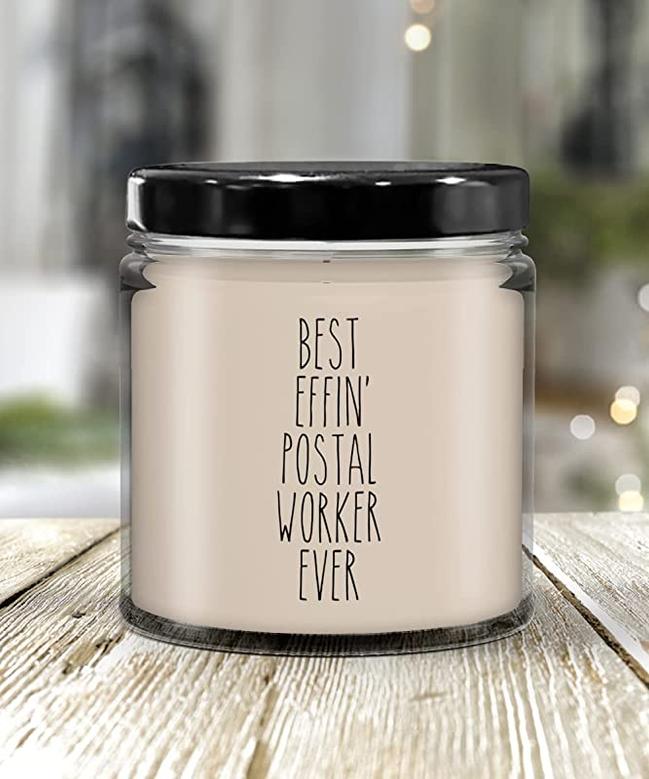 Gift for Postal Worker Best Effin' Postal Worker Ever Candle 9oz Vanilla Scented Soy Wax Blend Candles Funny Coworker Gifts