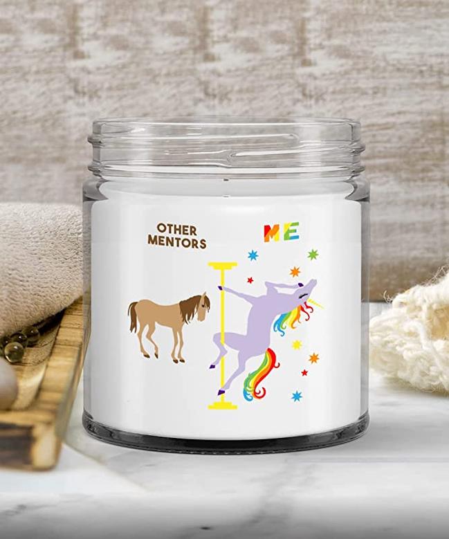 Mentor Gift for Mentor Appreciation Thank You Mentor Teacher Other Mentors vs. Me Rainbow Unicorn Candle 9 oz. Vanilla