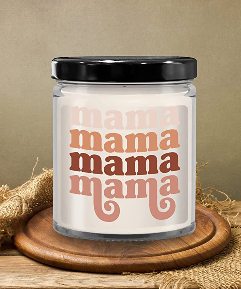 Groovy Mama Retro Mother's Day Candle for Mom 9oz Vanilla Scented Soy Wax Blend Candles