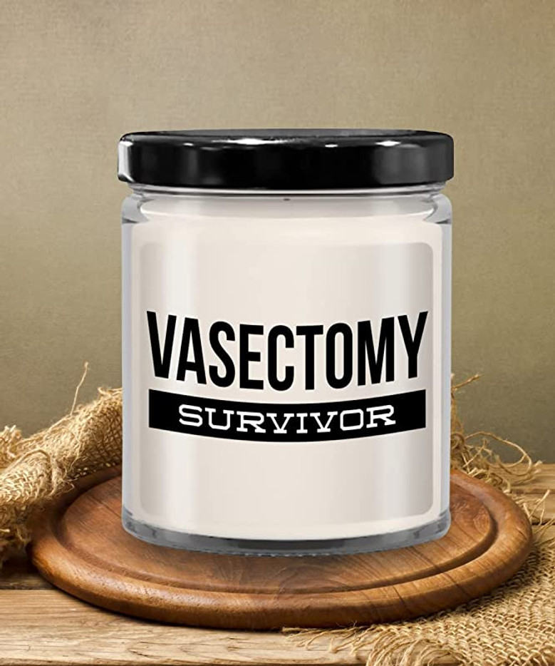 Vasectomy Gift, Vasectomy Gifts, Vasectomy Humor, I Survived Vasectomy, Vasectomy Survivor 9 oz Vanilla Scented Soy Candle