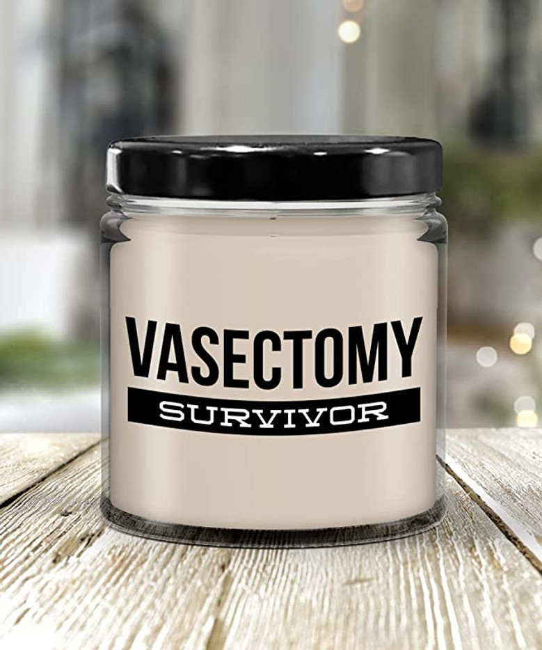 Vasectomy Gift, Vasectomy Gifts, Vasectomy Humor, I Survived Vasectomy, Vasectomy Survivor 9 oz Vanilla Scented Soy Candle