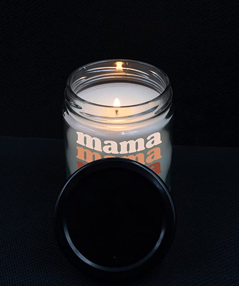 Groovy Mama Retro Mother's Day Candle for Mom 9oz Vanilla Scented Soy Wax Blend Candles