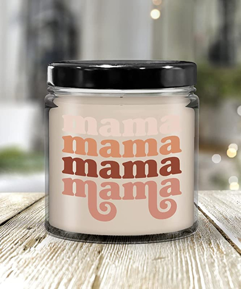 Groovy Mama Retro Mother's Day Candle for Mom 9oz Vanilla Scented Soy Wax Blend Candles