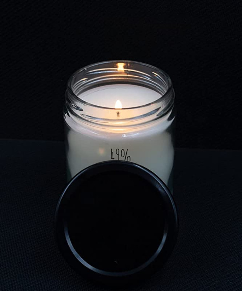 49% Pop Pop 51% Badass Candle 9 oz Vanilla Scented Soy Wax Blend Candles Funny Gift