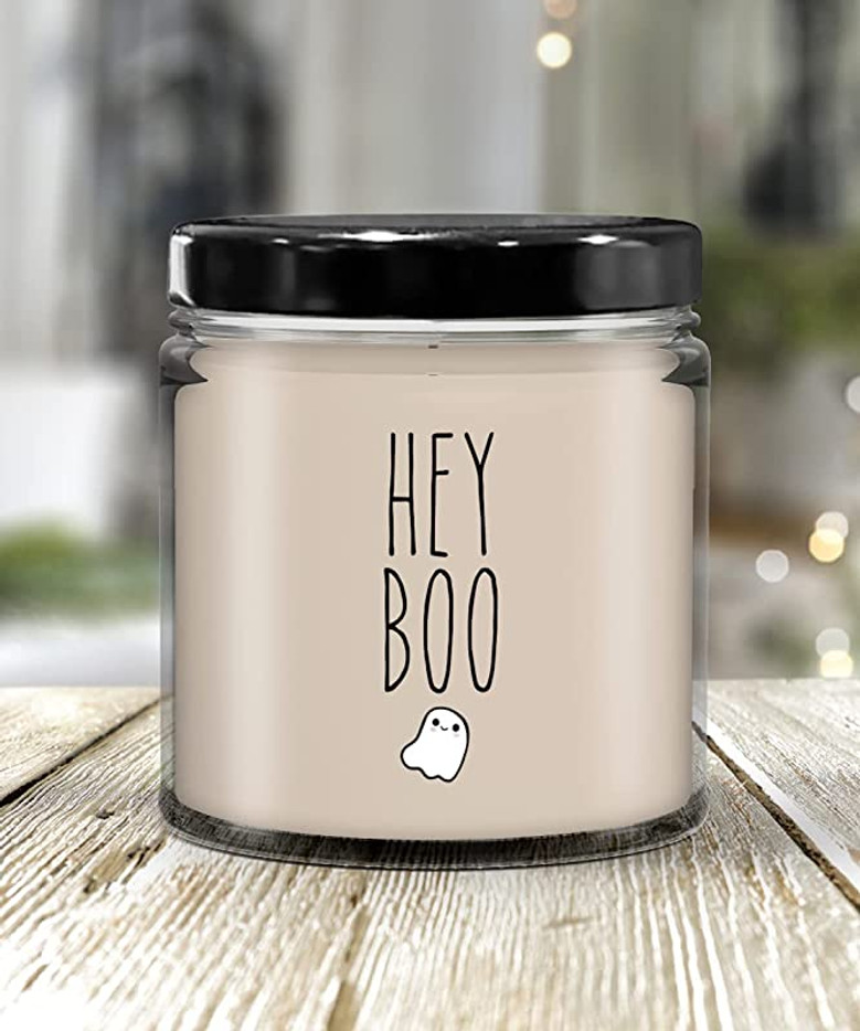 Hey Boo Candle 9 oz Vanilla Scented Soy Wax Blend Candles Funny Gift