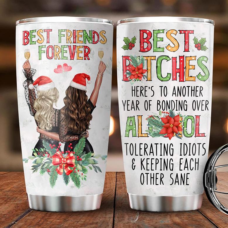 Christmas Gifts for Women Best Friends - Best Friend Forever Tumbler - Christmas Funny Coffee Mug - Funny Birthday Gifts for Bff Roommate Besties - Gift Idea for Christmas Xmas Holiday