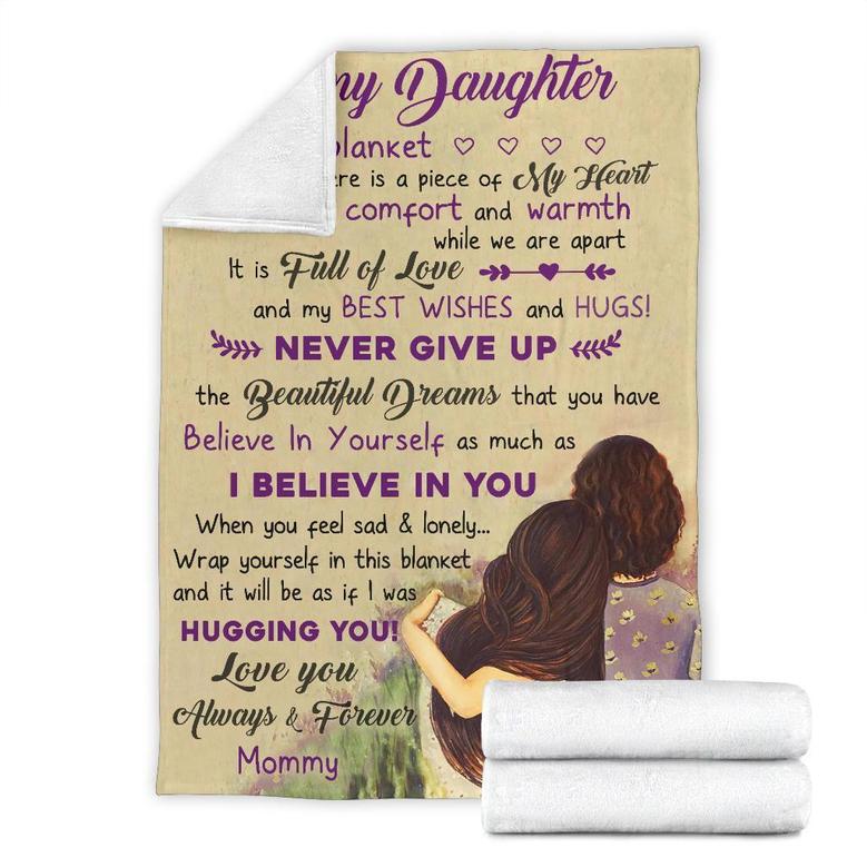 For My Daughter - Never Give Up -From Mom, Blanket