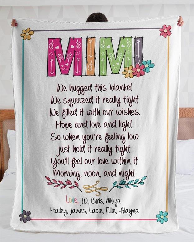 Christmas Gift For Grandma-Mimi Handdrawn Font-Personalized Mimi Blanket