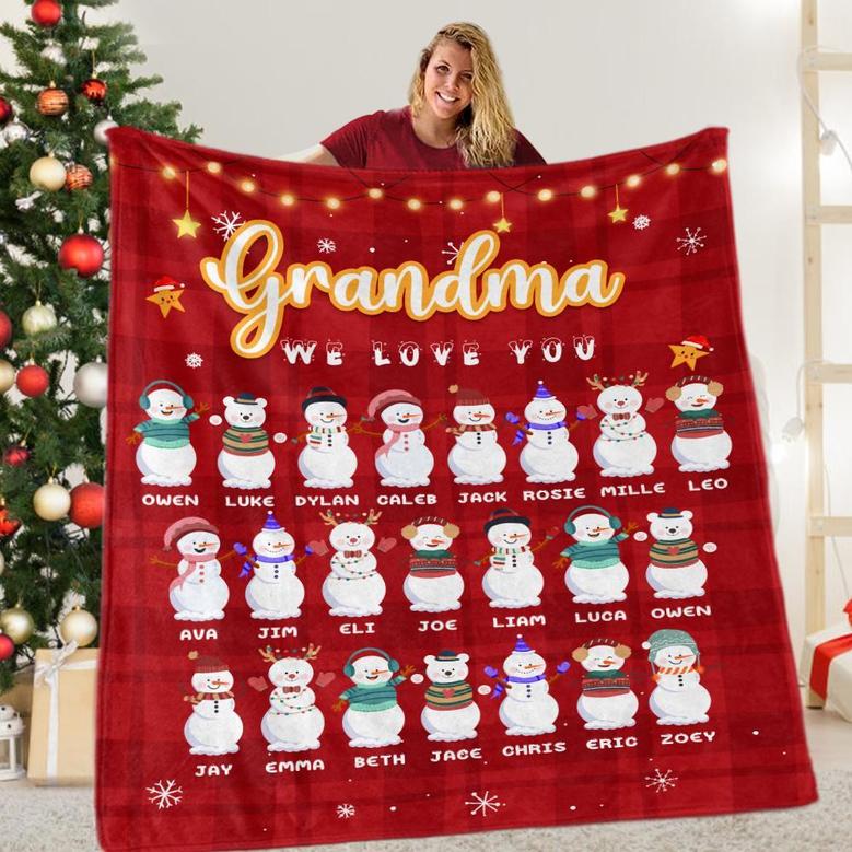 Christmas Gift For Grandma-Nana We Love You-Personalized Nana Blanket