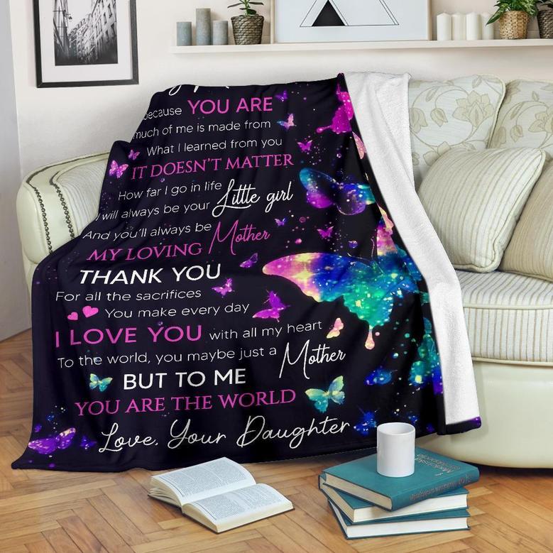 Gift For Mom - I Am Because You Are, Butterfly Blanket