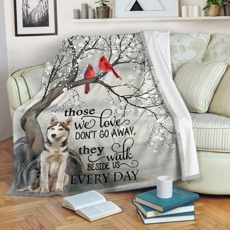 Memorial Blanket - - Blanket - Memorial Dog Blanket, Siberian Husky Every Day Gift For Christmas, Home Decor Bedding Couch