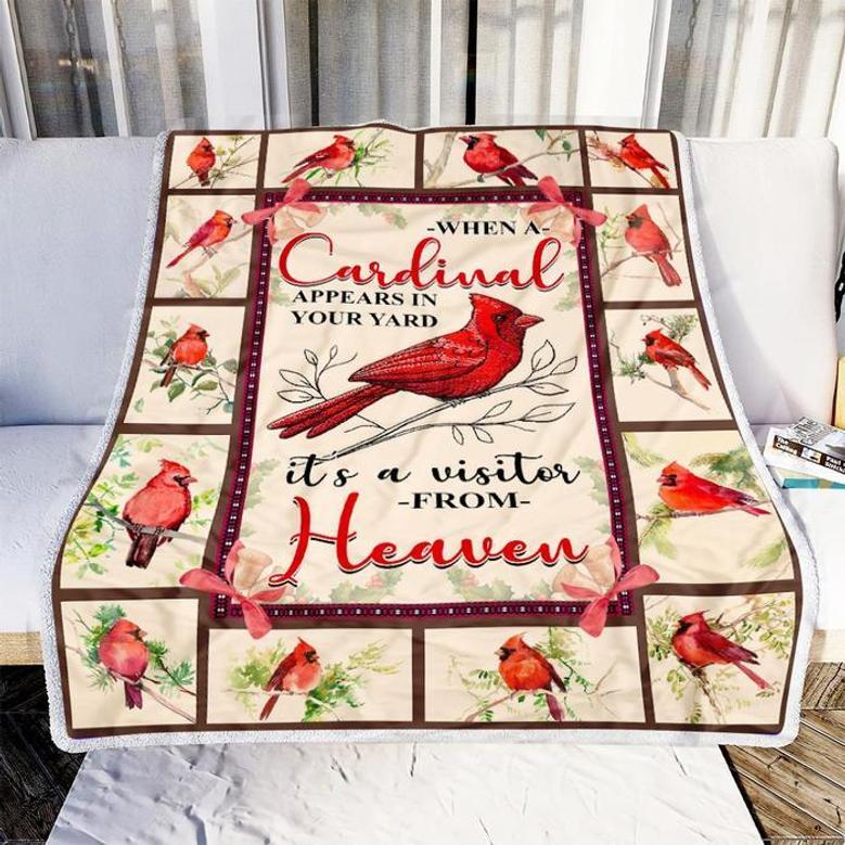 Memorial Blanket - Memorial Blanket, When A Cardinal Appears In Your Yard It's a Visitor From Heaven