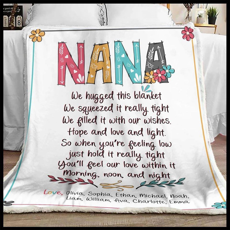 Nana You'Ll Feel Our Love Within It Love By Grandkids Name Fleece Blanket