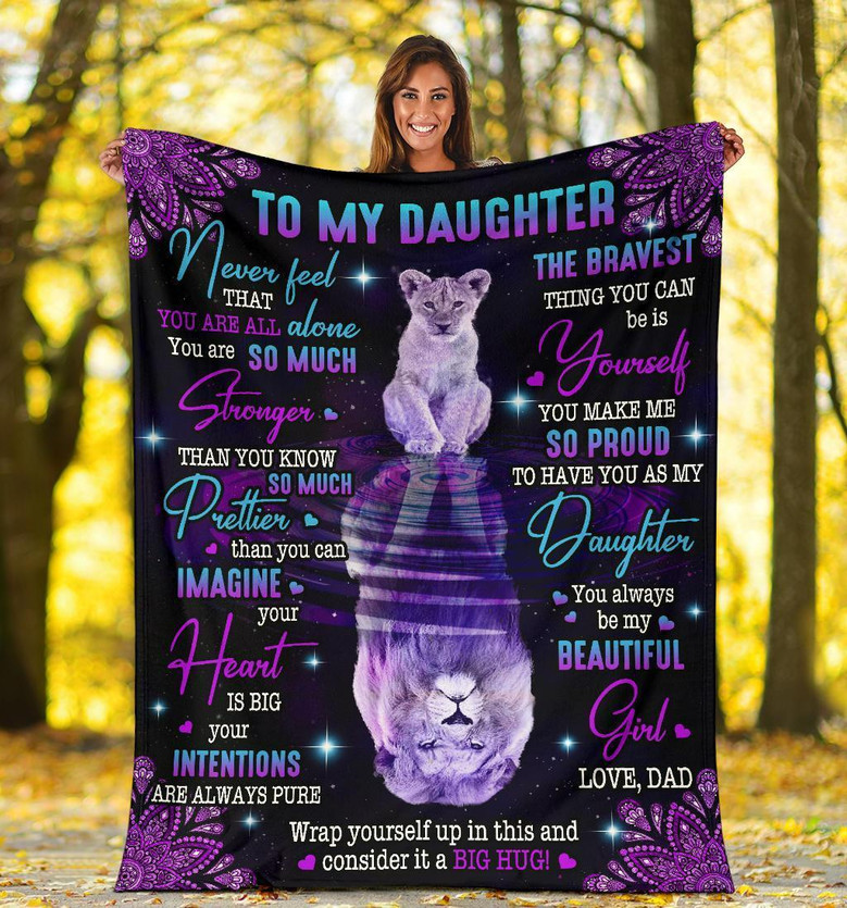 To My Daughter - You Always Be My Beautiful Girl, Lion Blanket