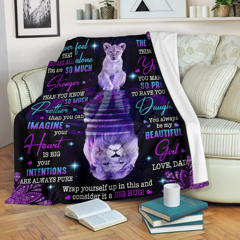 To My Daughter - You Always Be My Beautiful Girl, Lion Blanket