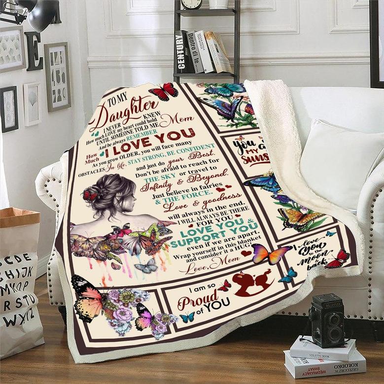 To My Daughter I Never Knew How Much Love My Heart Could Hold Fleece Blanket