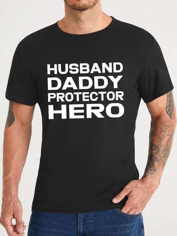 Husband Daddy Protector Hero Men's T-shirt
